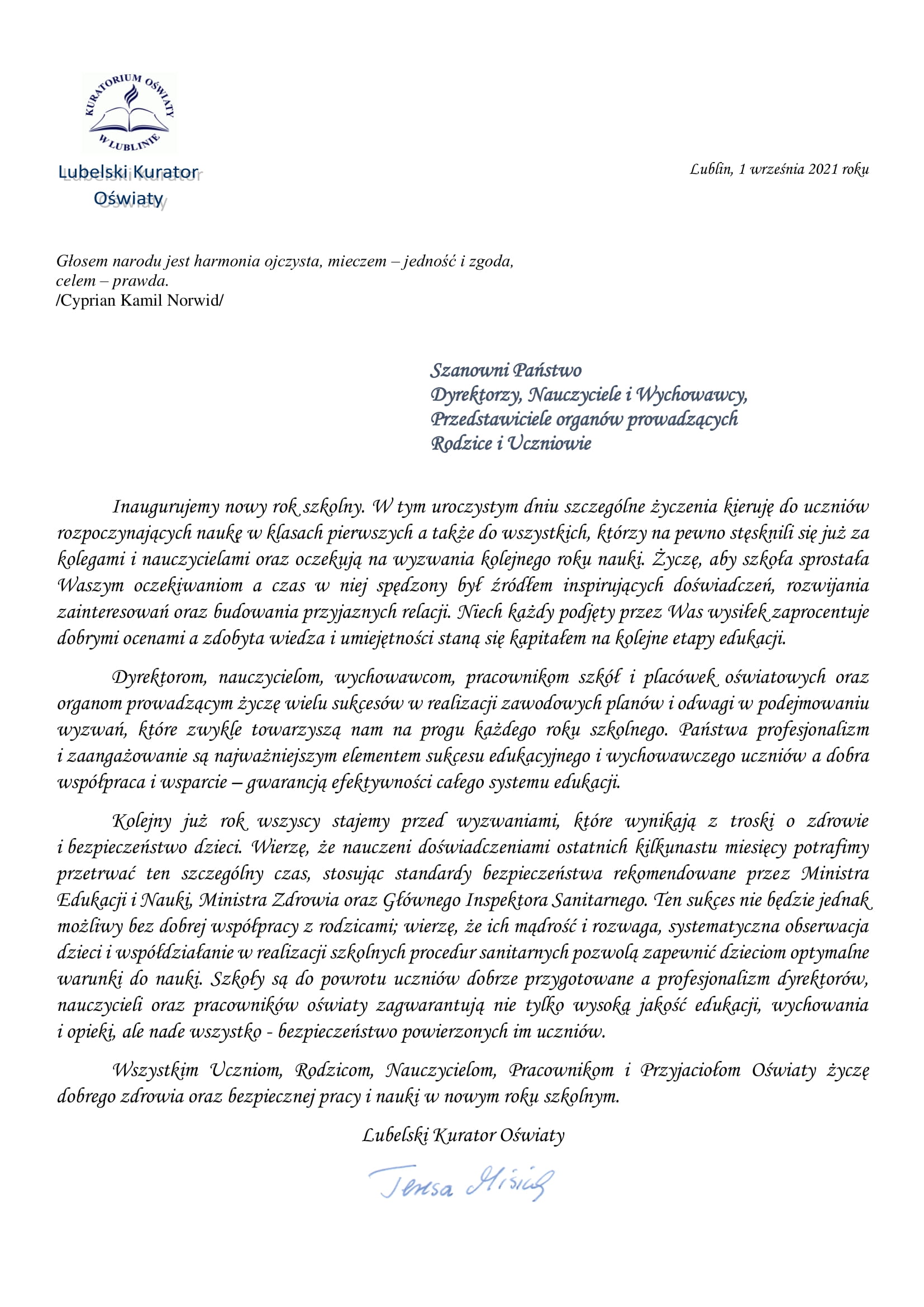 Inauguracja roku szkolnego 2021 22 1