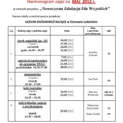 Nowoczesna edukacja harmonogram